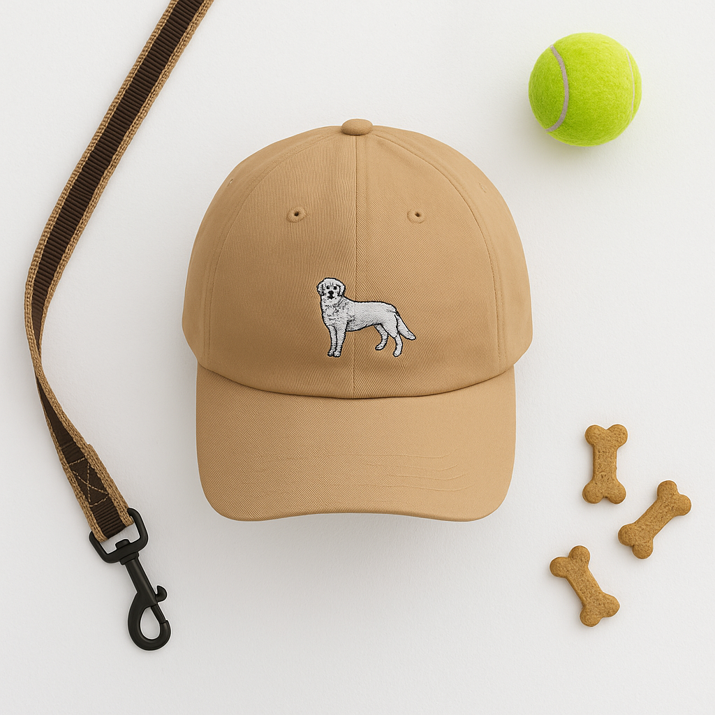 BarkPlayground Golden Labrador Base Runner Dad Cap
