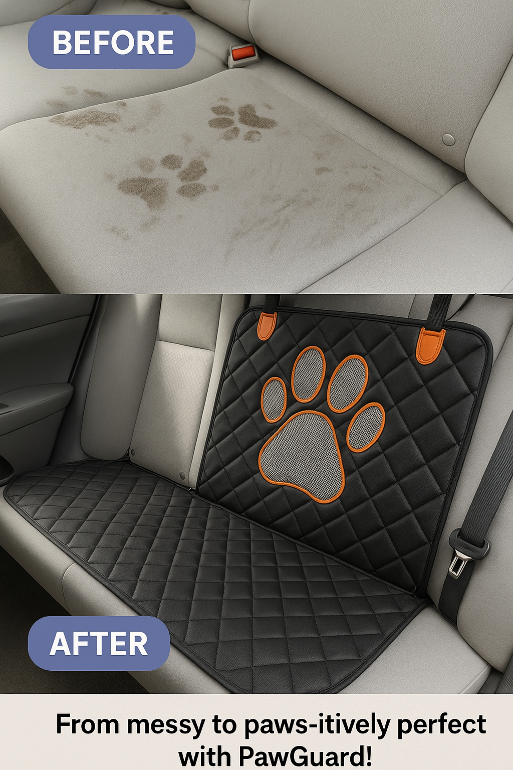 PawGuard™ Car Hammock - Premium Waterproof Dog Car Seat Cover