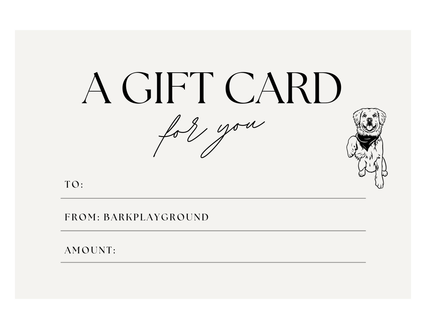 BarkPlayground Gift Card